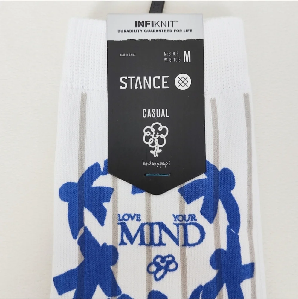 NEW! Stance Christian Gonzalez Men's Crew Socks Medium Love Your Mind Baseball